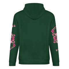 ETC Floral Fantail Cotton Forest Green Hoodie