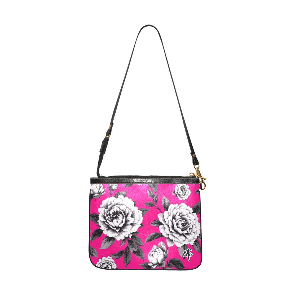 ETC Hot Pink Monochrome Floral Shoulder Bag