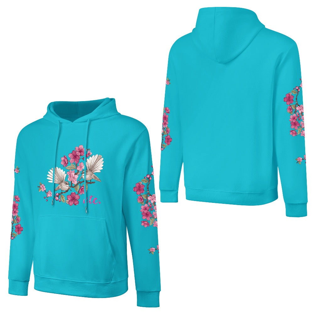 ETC Floral Fantail Sky Blue Cotton Hoodie