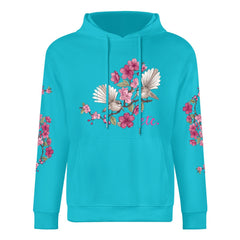 ETC Floral Fantail Sky Blue Cotton Hoodie