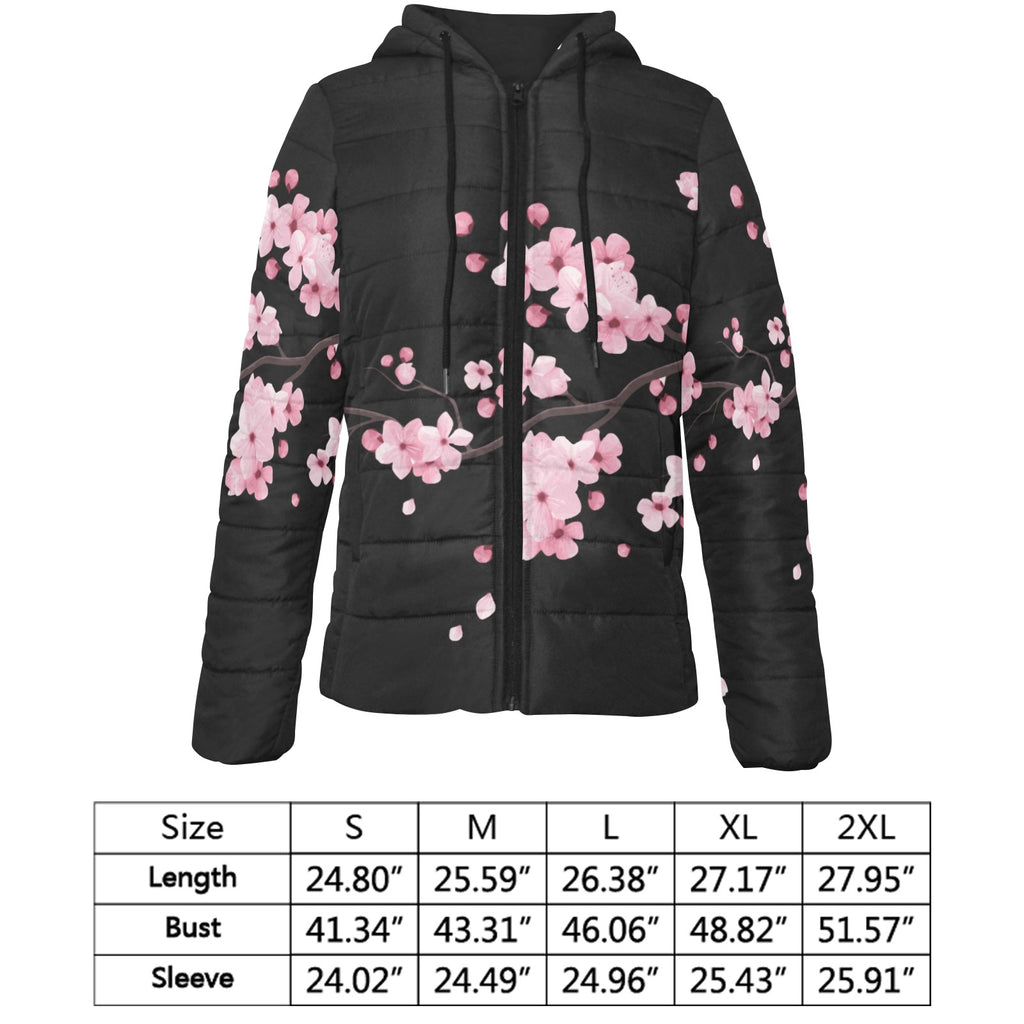 ETC Black Cherry Blossom Puffer Jacket
