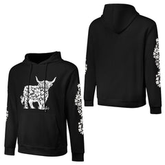 ETC Highland Floral Stencil Highland Cow Hoodie