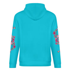 ETC Floral Fantail Sky Blue Cotton Hoodie