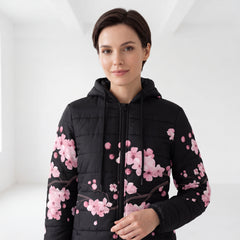 ETC Black Cherry Blossom Puffer Jacket