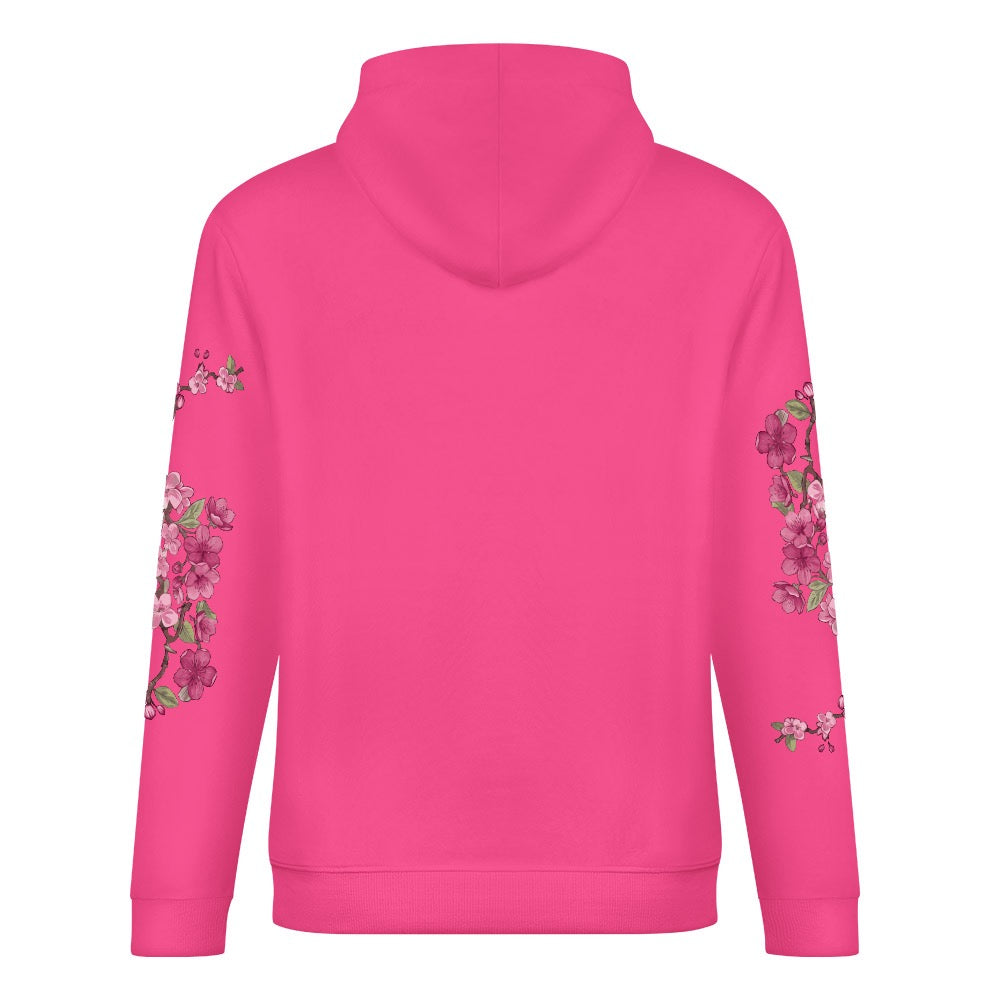 ETC Floral Fantail Hot Pink Cotton Hoodie