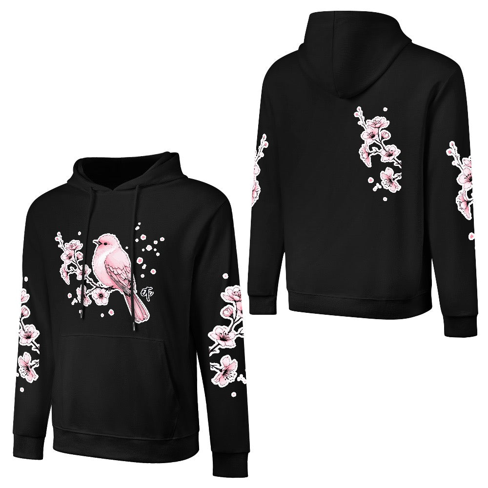 ETC Black - Pink Blossom Cotton Hoodie