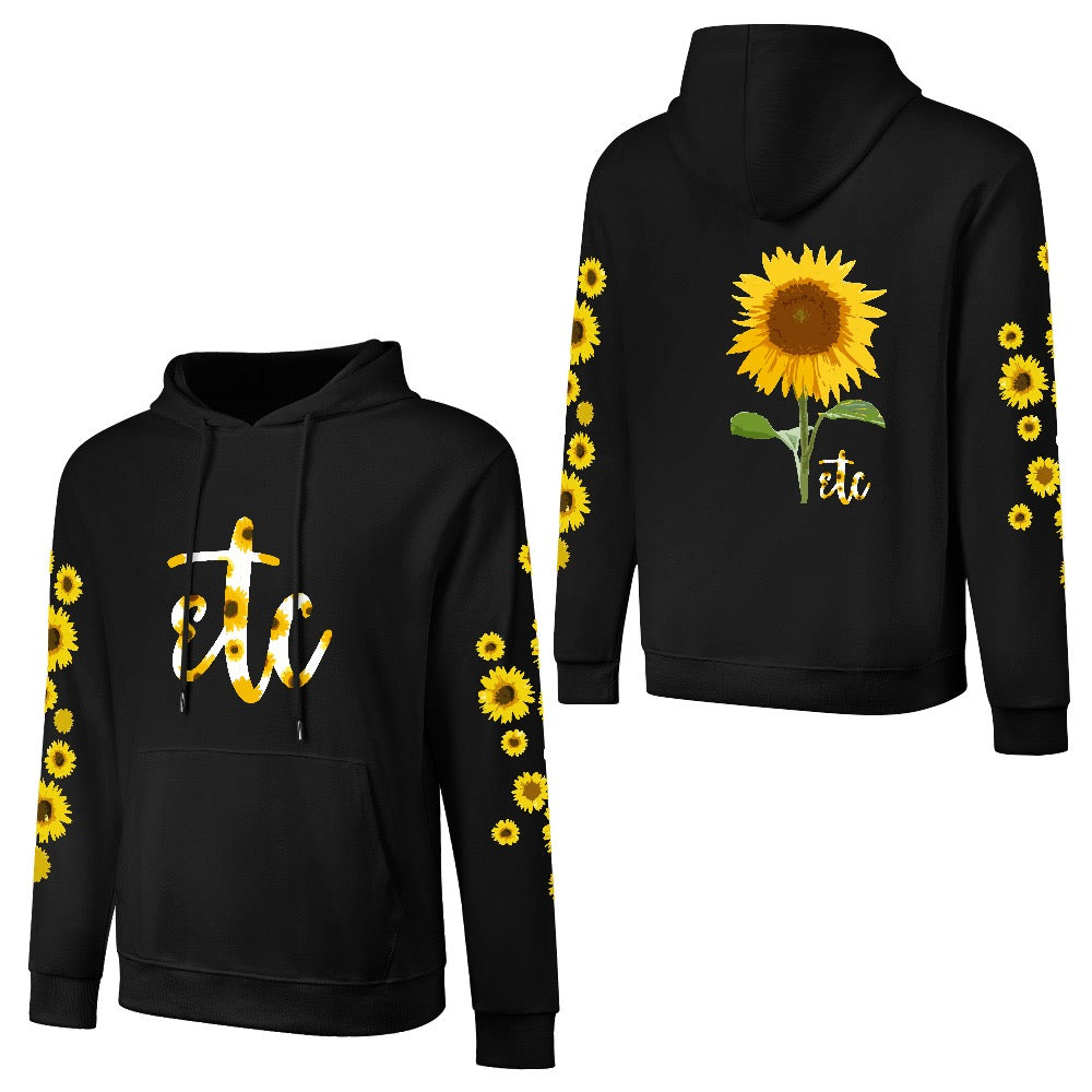 ETC Sunflower Cotton Black Hoodie