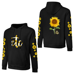 ETC Sunflower Cotton Black Hoodie