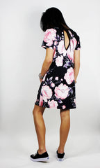 Spring Pink 17' Peonies Tear Drop Dress