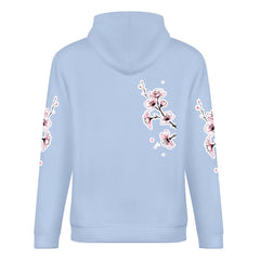 ETC Baby Blue - Pink Blossom Cotton Hoodie