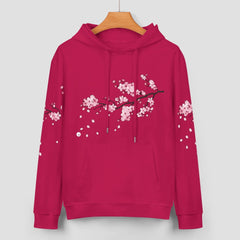 ETC Cherry Blossom Deep Pink Cotton Hoodie