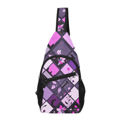 ETC Purple Squares Cross Body Bag