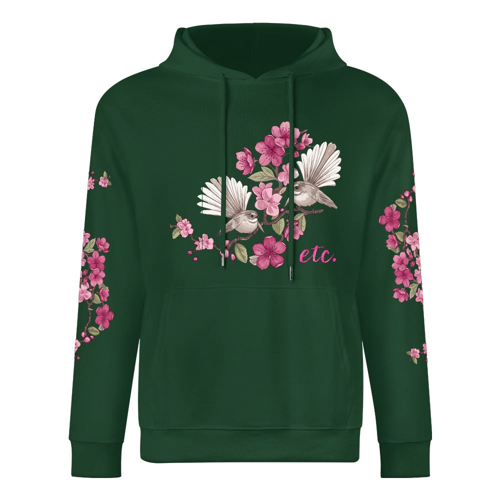 ETC Floral Fantail Cotton Forest Green Hoodie