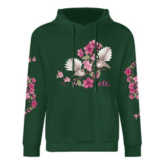 ETC Floral Fantail Cotton Forest Green Hoodie