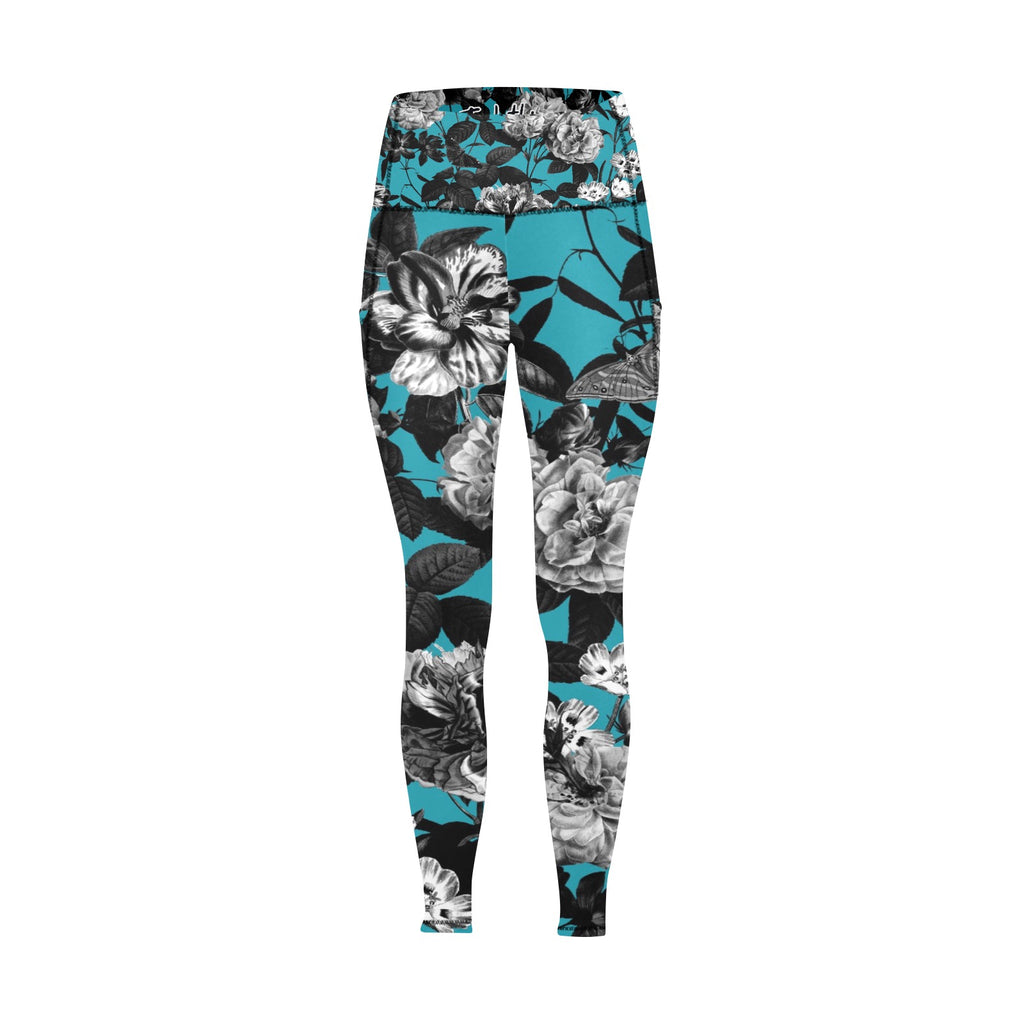 ETC Blue Floral Butterflies Leggings