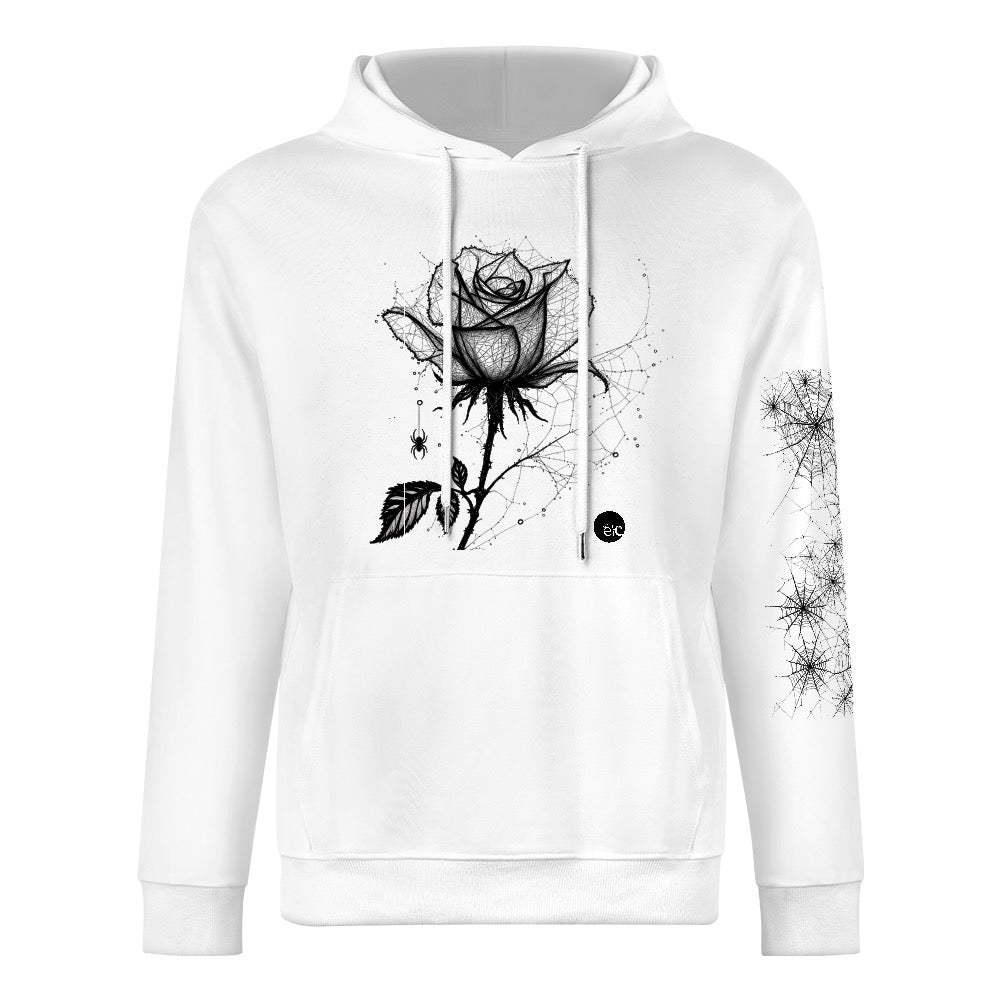 ETC Halloween Rose White Cotton Hoodie
