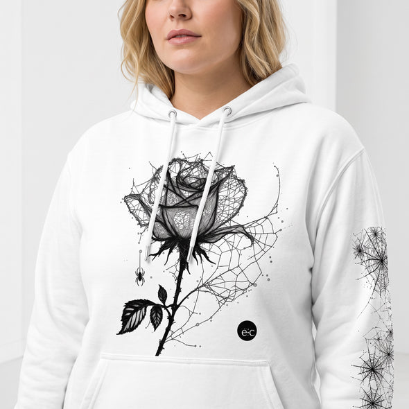 ETC Halloween Rose White Cotton Hoodie