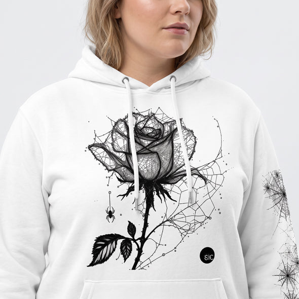 ETC Halloween Rose White Cotton Hoodie