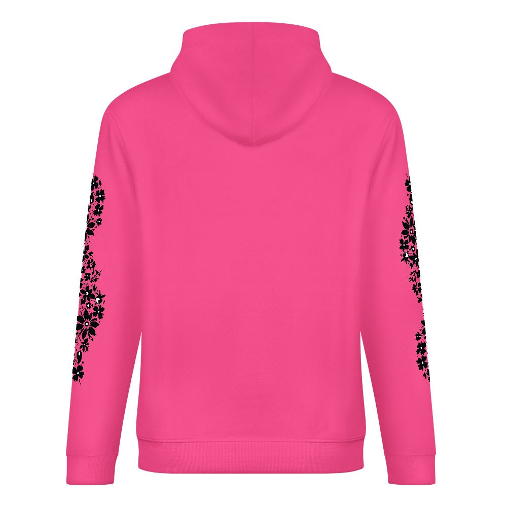 ETC Floral Dog Pink Cotton Hoodie