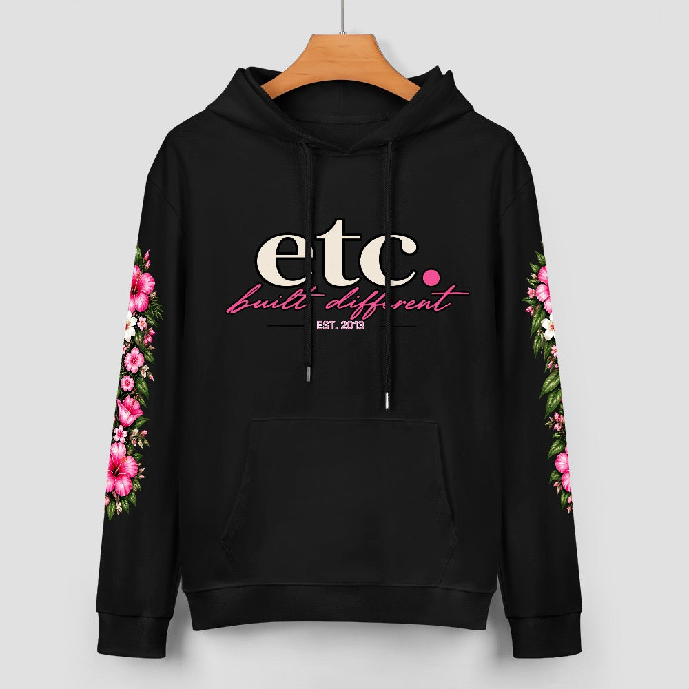 ETC Built Different Floral Cotton Hoodie
