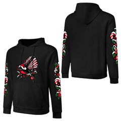 ETC Christmas Fantail Cotton Black Hoodie