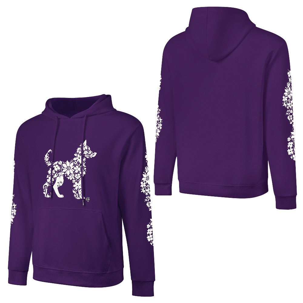ETC Floral Dog Purple Cotto Hoodie