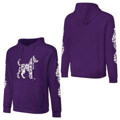 ETC Floral Dog Purple Cotto Hoodie