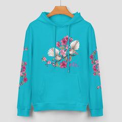 ETC Floral Fantail Sky Blue Cotton Hoodie