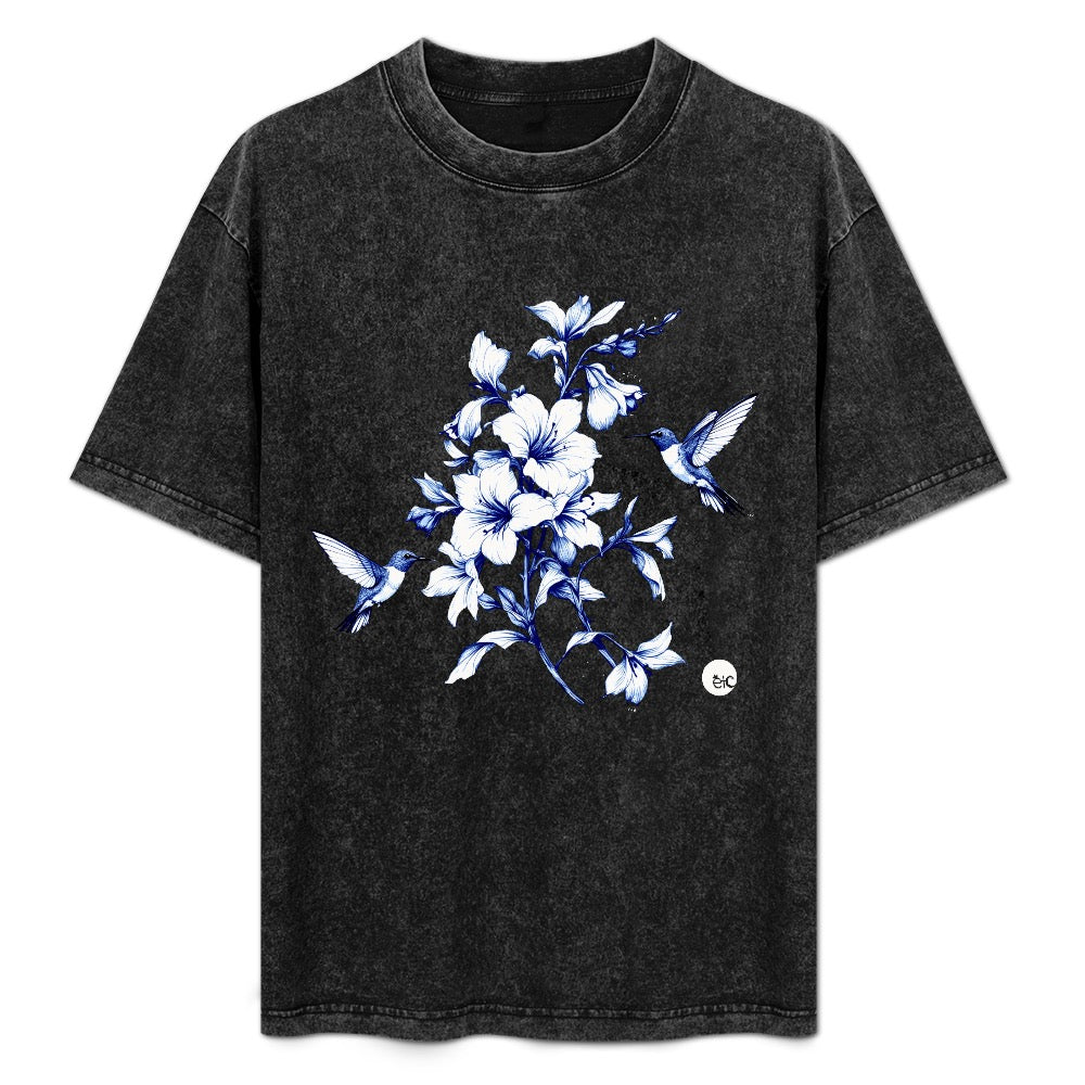 ETC Navy Hummingbird Silhouette vintage Tee