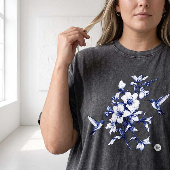 ETC Navy Hummingbird Silhouette vintage Tee