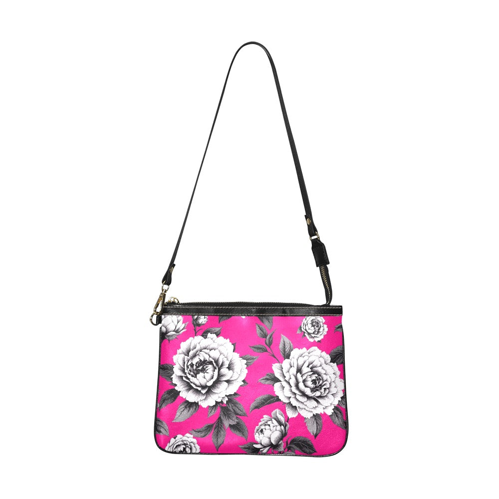 ETC Hot Pink Monochrome Floral Shoulder Bag