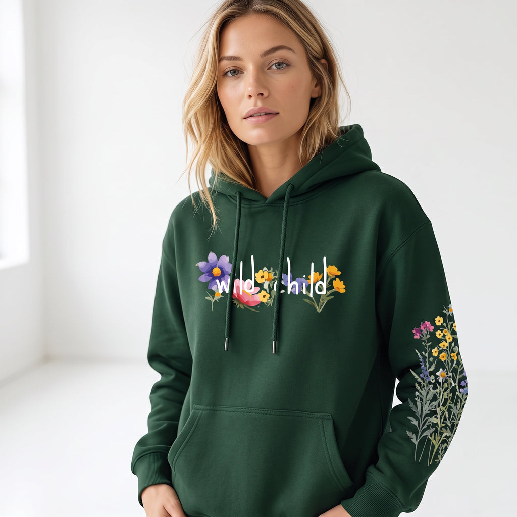 ETC Wild Child Forest Green Cotton Hoodie