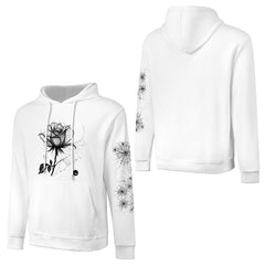 ETC Halloween Rose White Cotton Hoodie