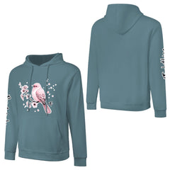 ETC Cherry Blossom Bird Slate Grey Hoodie