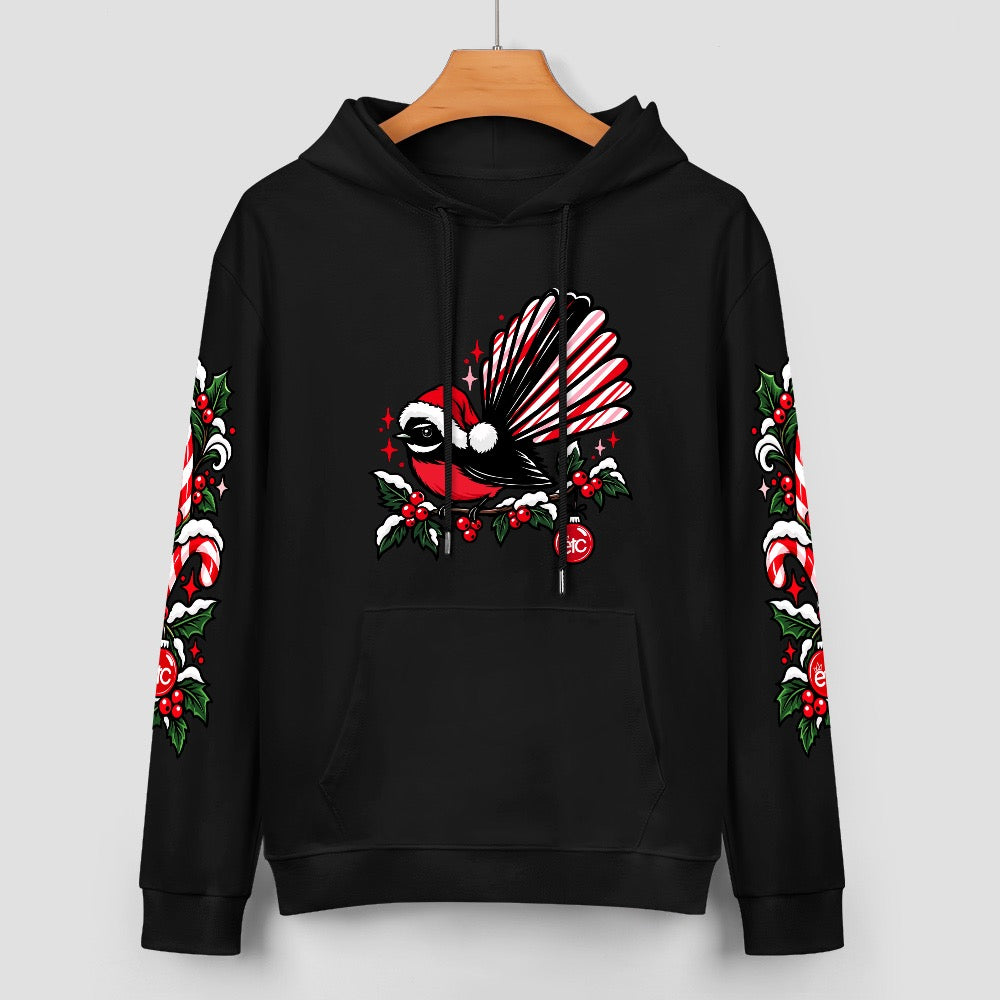 ETC Christmas Fantail Cotton Black Hoodie