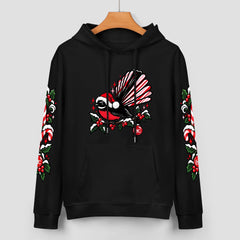 ETC Christmas Fantail Cotton Black Hoodie