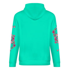 ETC Floral Fantail mint Cotton Hoodie
