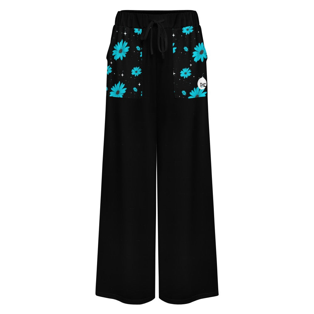 ETC Blue Daisies Wide Leg Tracks