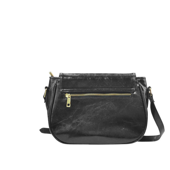 ETC Floral fantail PU Leather Saddle Bag