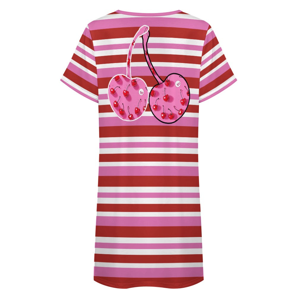 ETC Pink Cherries Tee Dress