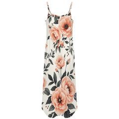 ETC Summer Floral Spaghetti Split Dress