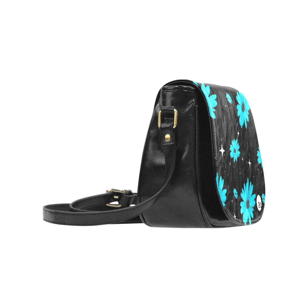 ETC Winter Daisies PU Leather Saddle Bag