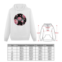 ETC Cotton Peonie Floral White Fleece Hoodie
