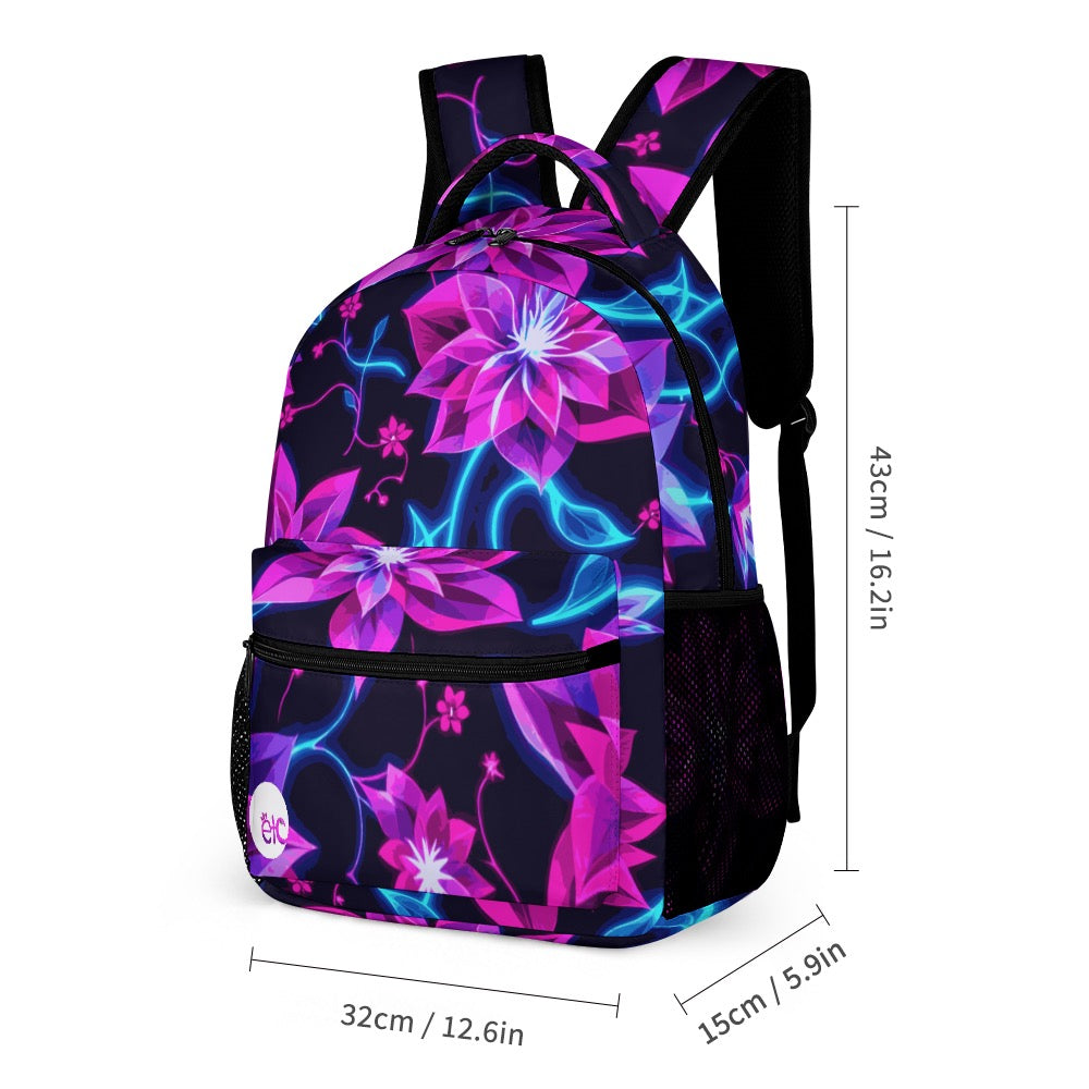 Neon Floral Back Pack Set