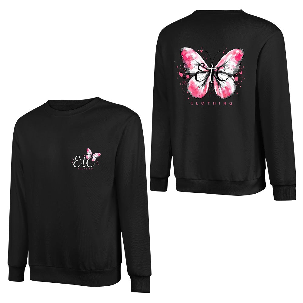 ETC Butterfly Cotton Crew - Black
