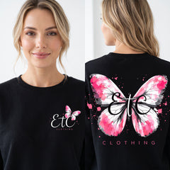ETC Butterfly Cotton Crew - Black
