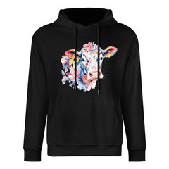 ETC Black Floral Cow Cotton Hoodie