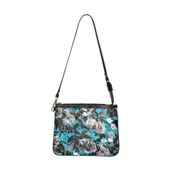 ETC Blue Floral Butterflies Shoulder Bag