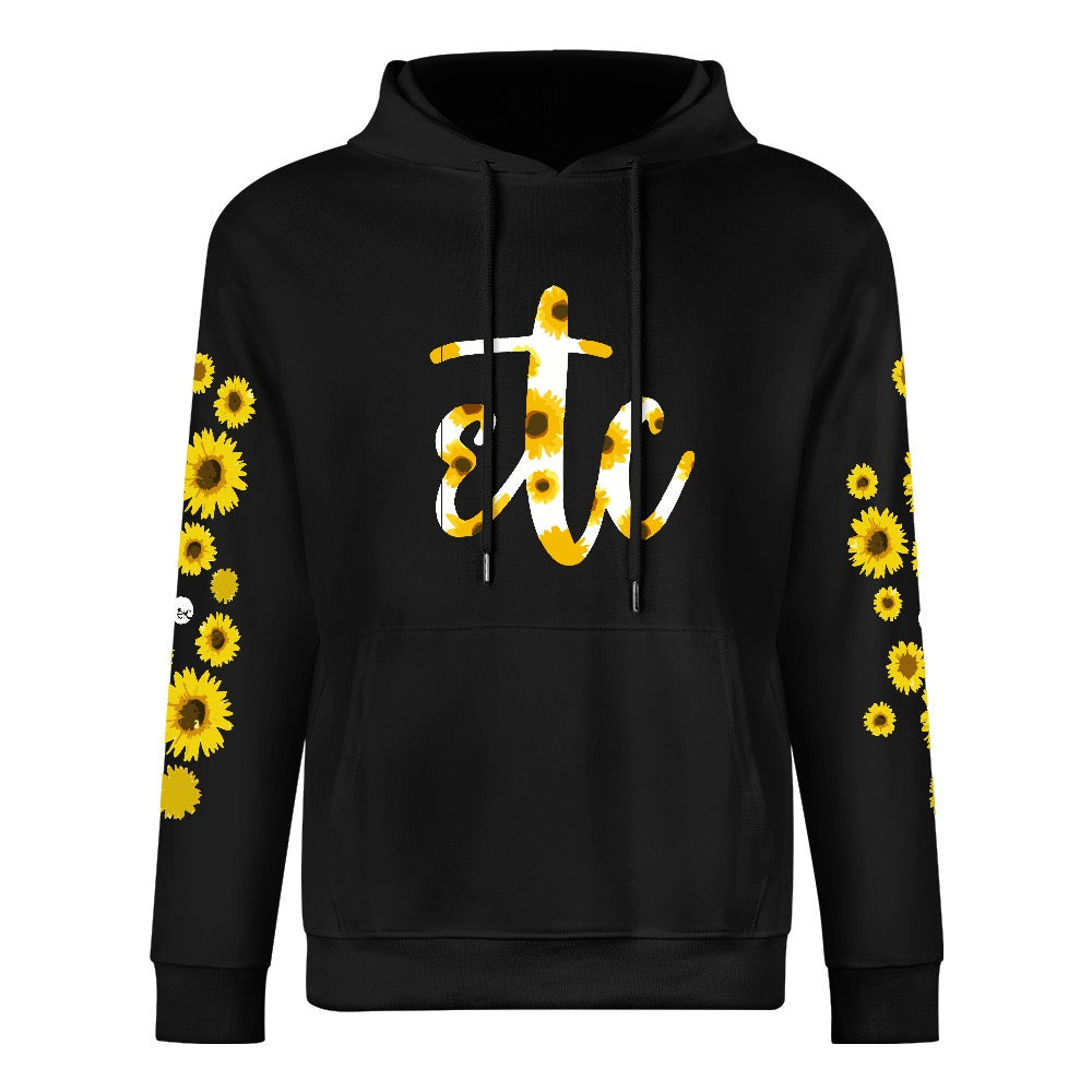 ETC Sunflower Cotton Black Hoodie