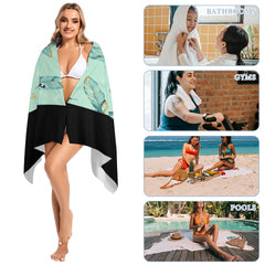ETC Mint Feathers Beach Towel